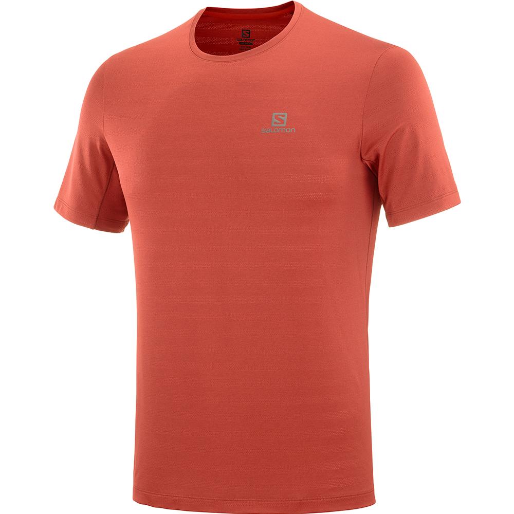 SALOMON XA M Philippines - Men's Tee Shirt - Red | 853249-PLX